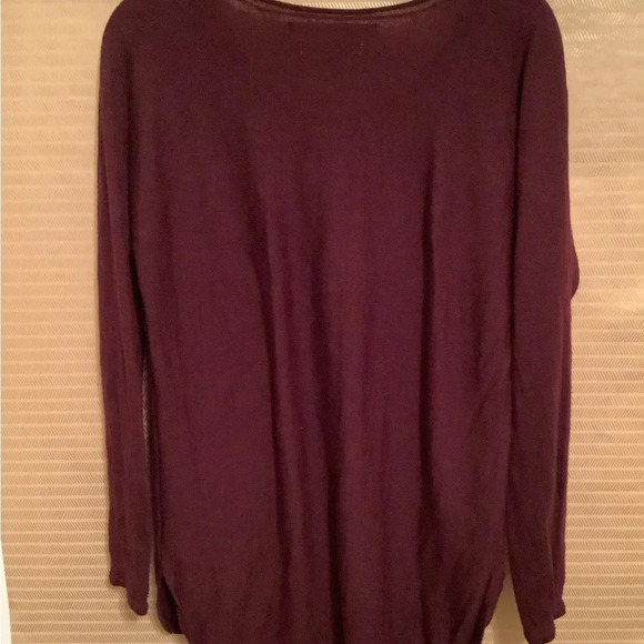 MAX STUDIO~MERLOT BLOUSE~ MERRINO WOOL 100% ~LG - Picture 4 of 5